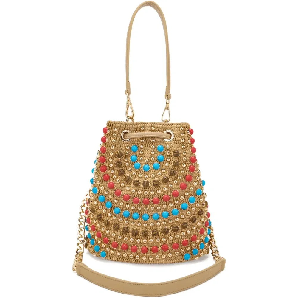 Сумка-тоут с бусинами и кисточками