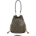 Маленькая ведерко-сумка с заклёпками и шнурком