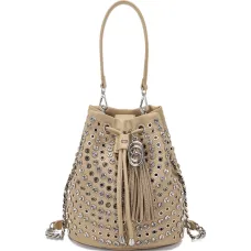 Маленькая сумка-ведро, украшенная стразами