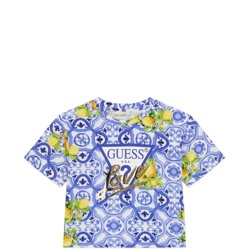 Футболка с короткими рукавами и принтом "плитка"