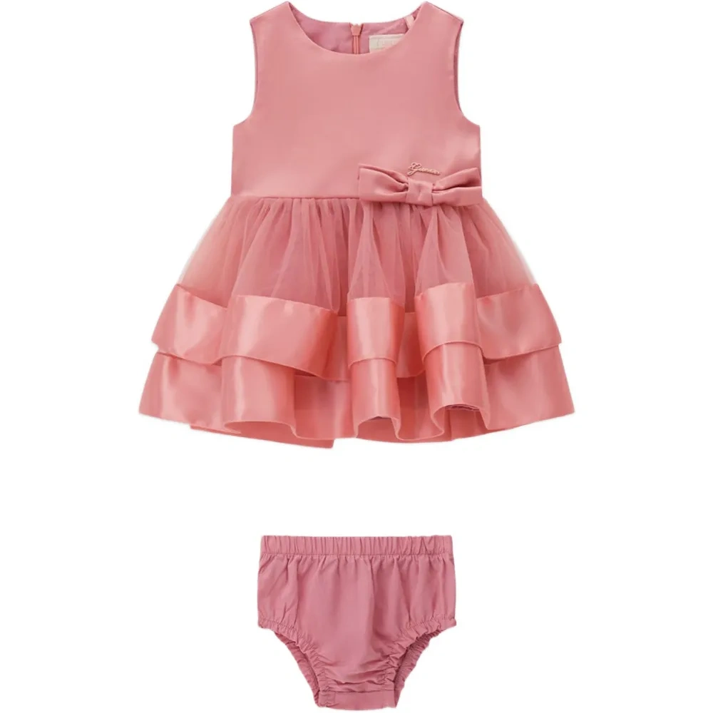 Многослойное платье с бантом