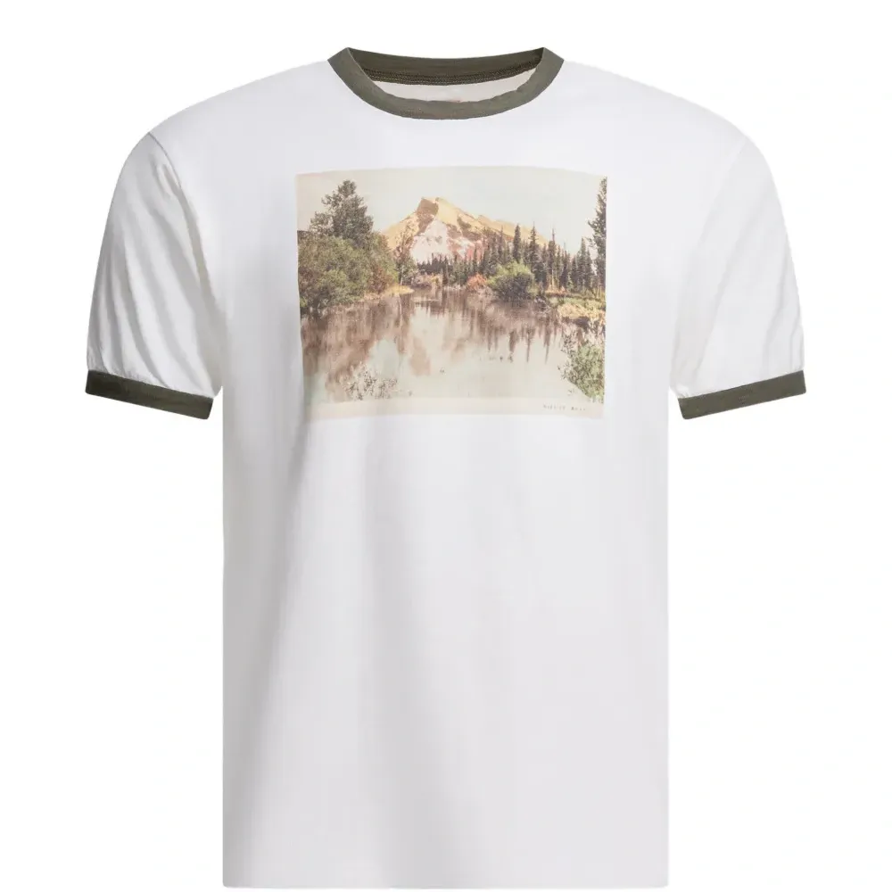 Футболка с контрастной отделкой и графическим принтом