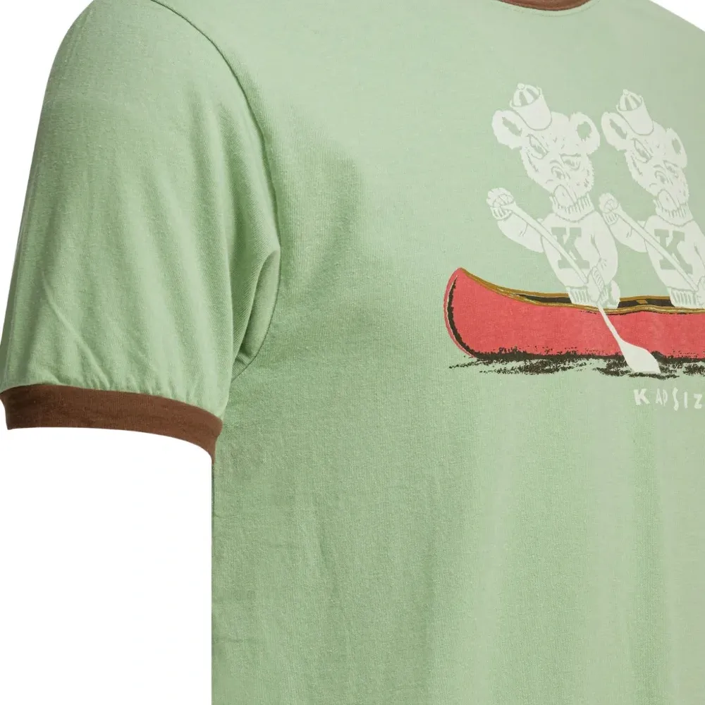 Футболка с принтом и контрастной отделкой воротника