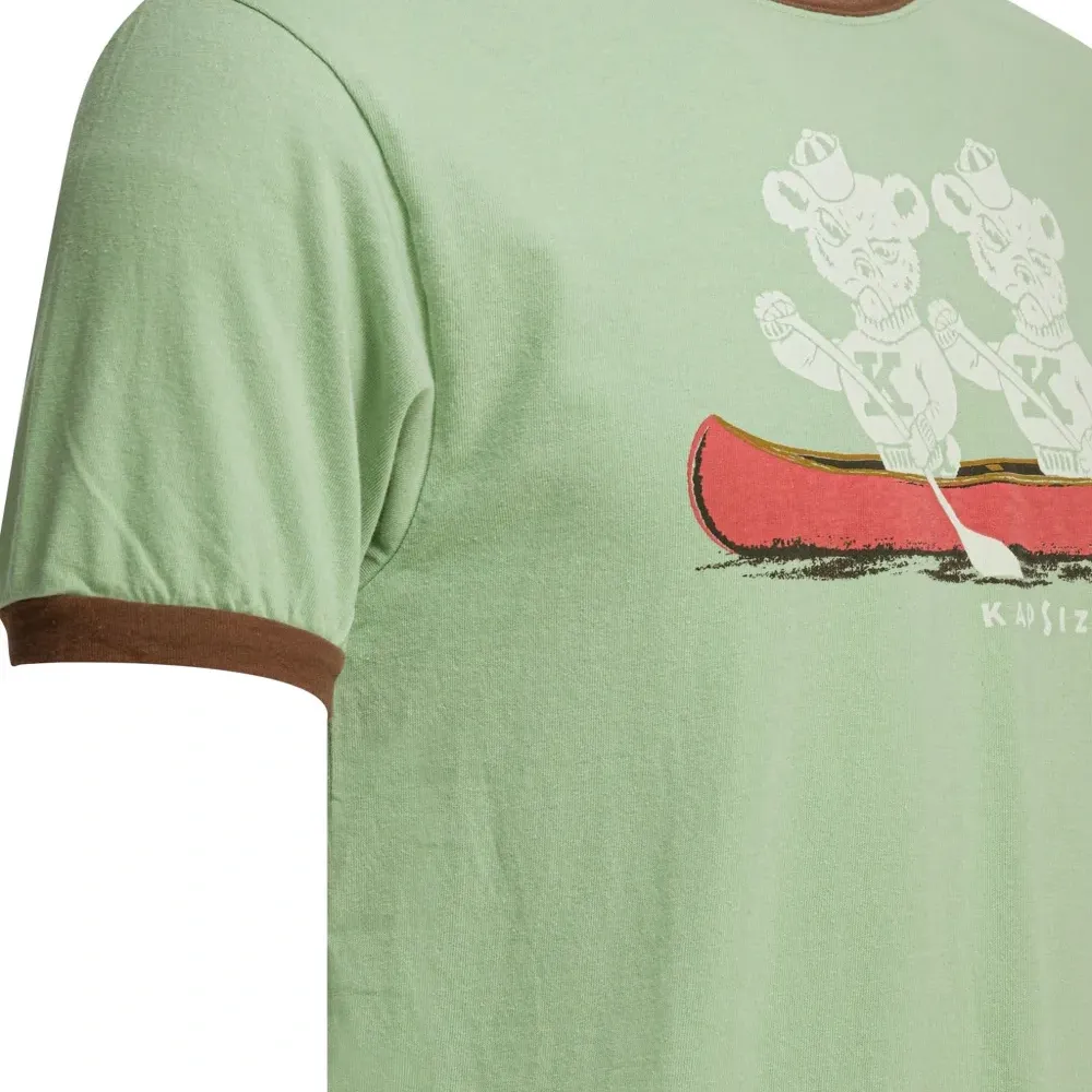 Футболка с принтом и контрастной отделкой воротника