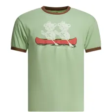 Футболка с принтом и контрастной отделкой воротника