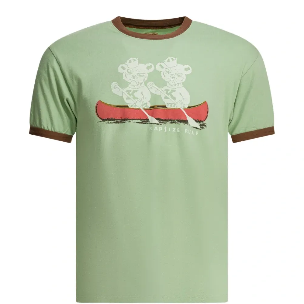 Футболка с принтом и контрастной отделкой воротника