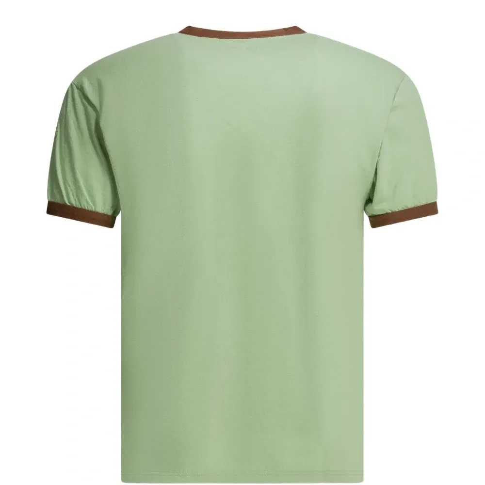 Футболка с принтом и контрастной отделкой воротника