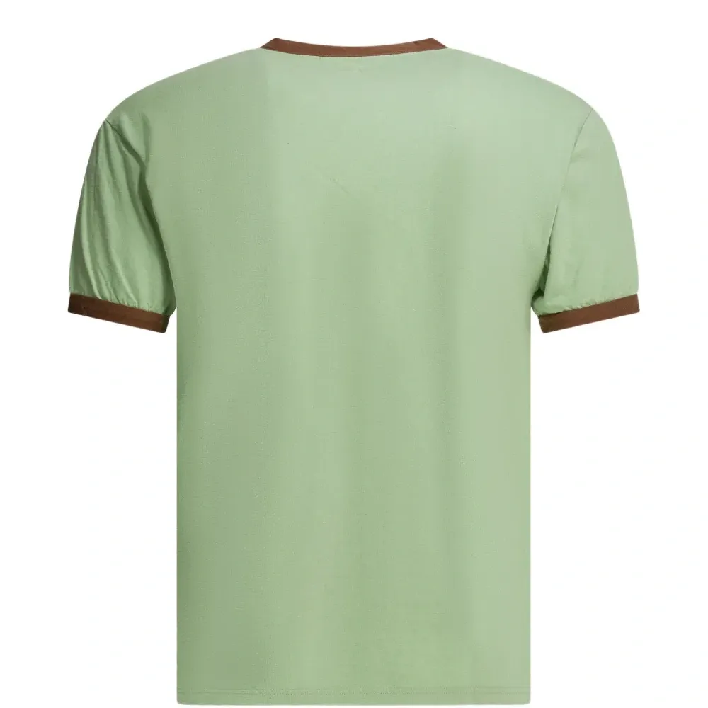 Футболка с принтом и контрастной отделкой воротника