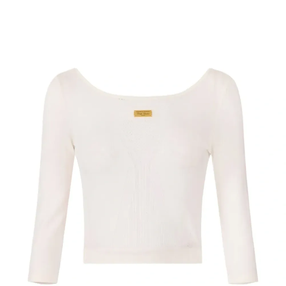 Вязаный топ с логотипом