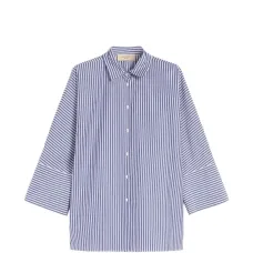 Рубашка с полосатыми рукавами