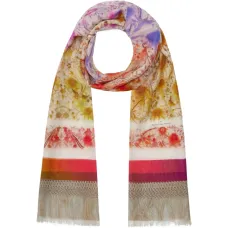 Шарф Hawnbci с цветочным принтом и бахромой