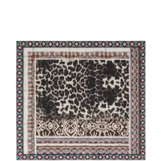 Шелковый шарф Aloeuw с леопардовым и геометрическим принтом