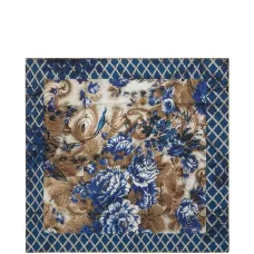 Шёлковый шарф с цветочным и геометрическим принтом Aloeuw