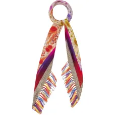 Шарф с цветочным принтом и бахромой по краю