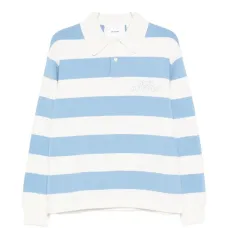 Поло-свитер Rey в полоску с вышитым логотипом