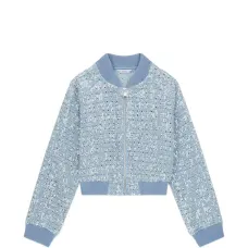 Бомбер, украшенный пайетками Бомбер, украшенный пайетками