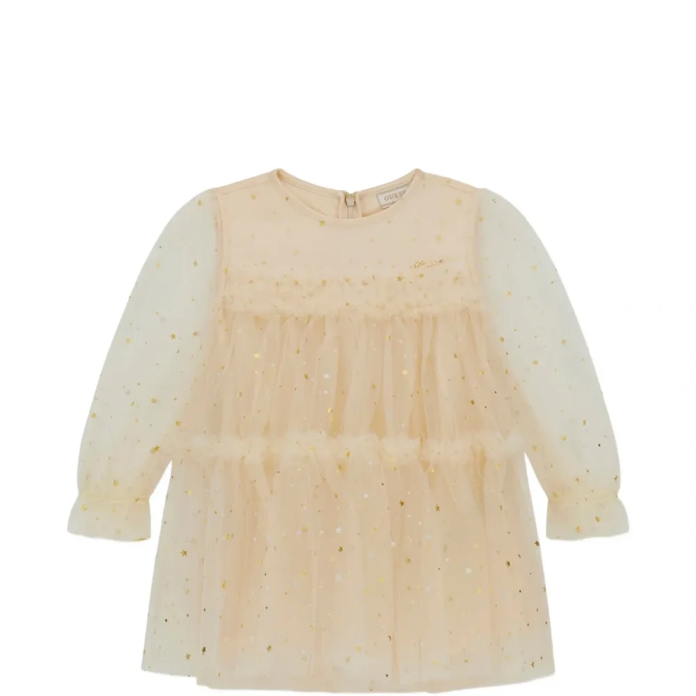 Платье с оборками и звездным узором