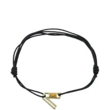 Браслет-шнурок с цитрином и буквой V