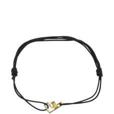 Браслет-шнурок с цитрином и буквой F