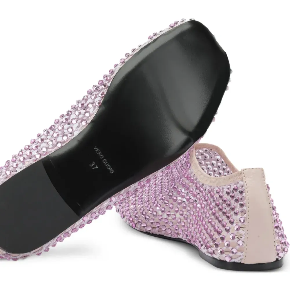 Балетки из сетки с украшением