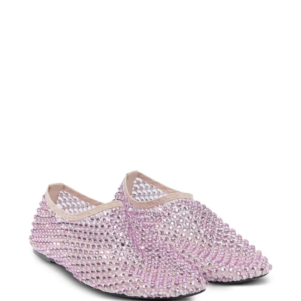 Балетки из сетки с украшением