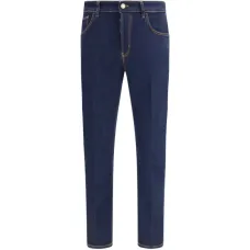 Синие джинсы прямого кроя