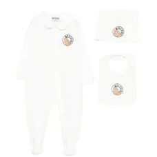 Комплект боди с логотипом и круглым вырезом (набор из трёх штук) Комплект боди с логотипом и круглым вырезом (набор из трёх штук)