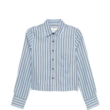 Укороченная рубашка в полоску