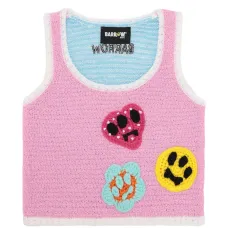 Вязаный топ с аппликациями