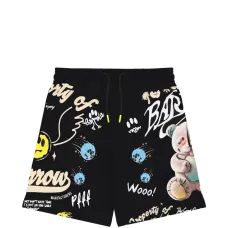 Шорты с принтованной отделкой и кулиской