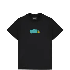 Футболка с заниженной линией плеч и графическим принтом