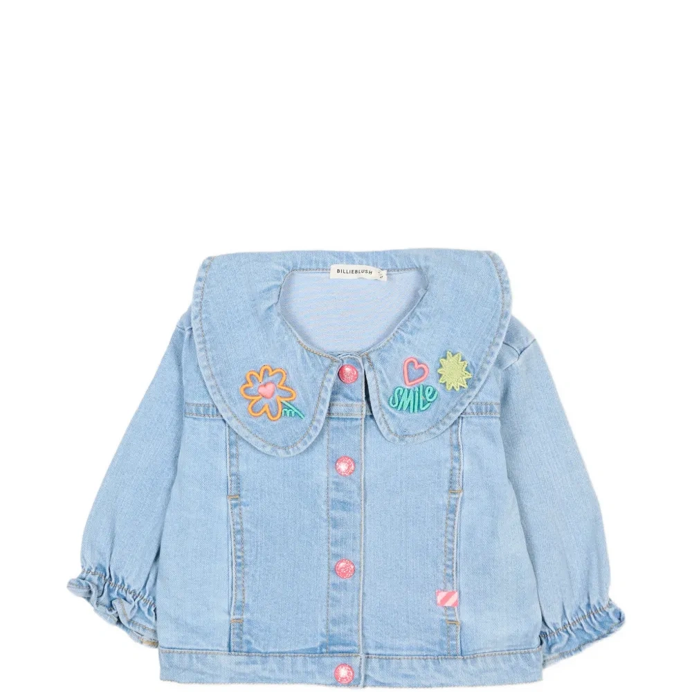 Жакет с аппликациями и объемным воротником