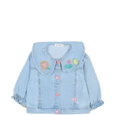 Жакет с аппликациями и объемным воротником