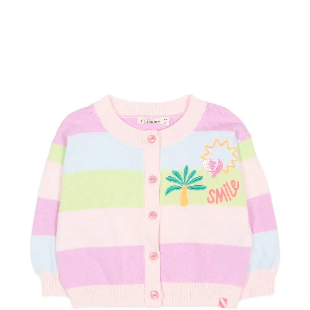 Полосатый украшенный кардиган