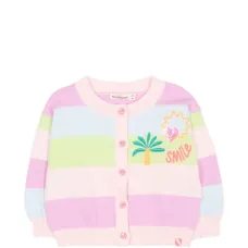 Полосатый украшенный кардиган