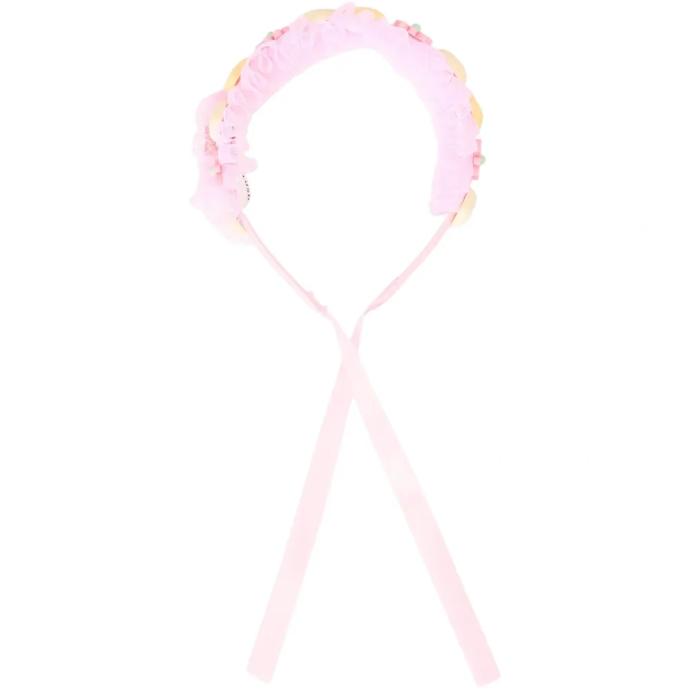 Ободок с цветочными аппликациями