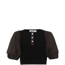 Футболка из органического хлопкового микса на пуговицах