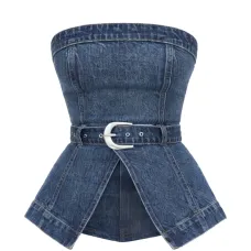 Джинсовый топ Collins с поясом