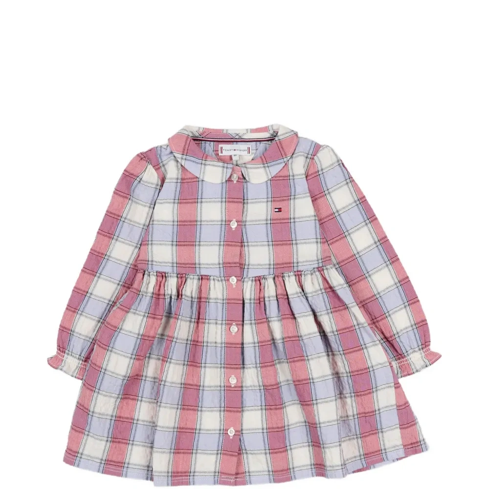 Платье в клетку с длинными рукавами