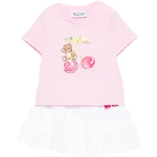 Комплект с юбкой и принтом "Тедди"