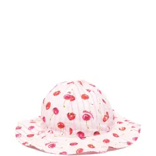 Полосатая детская шапка с вишенками