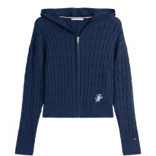 Кардиган на молнии с капюшоном и косами