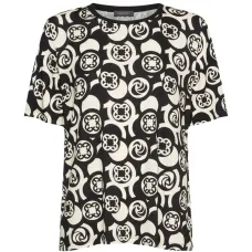 Футболка с геометрическим узором и круглым вырезом Футболка с геометрическим узором и круглым вырезом