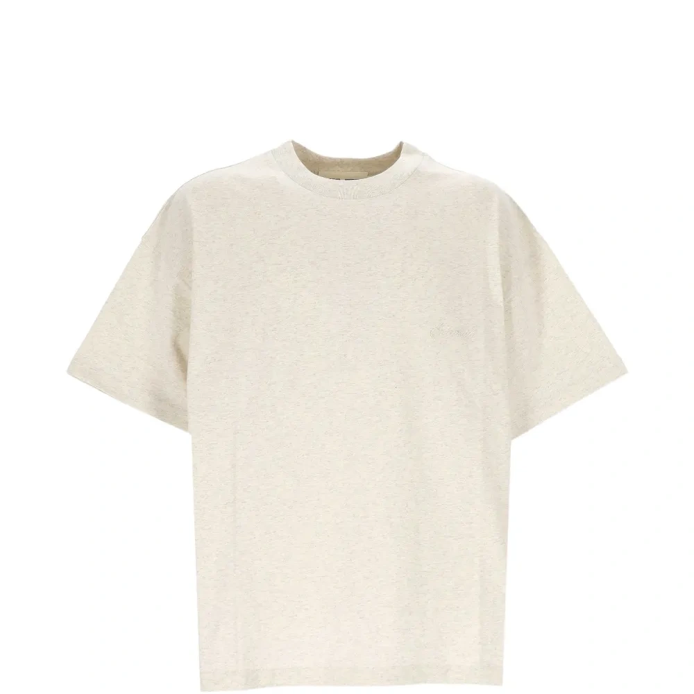 Футболка из хлопка цвета овсяного меланжа