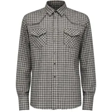 Рубашка в клетку с необработанным краем