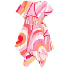 Платье с принтом и поясом на талии