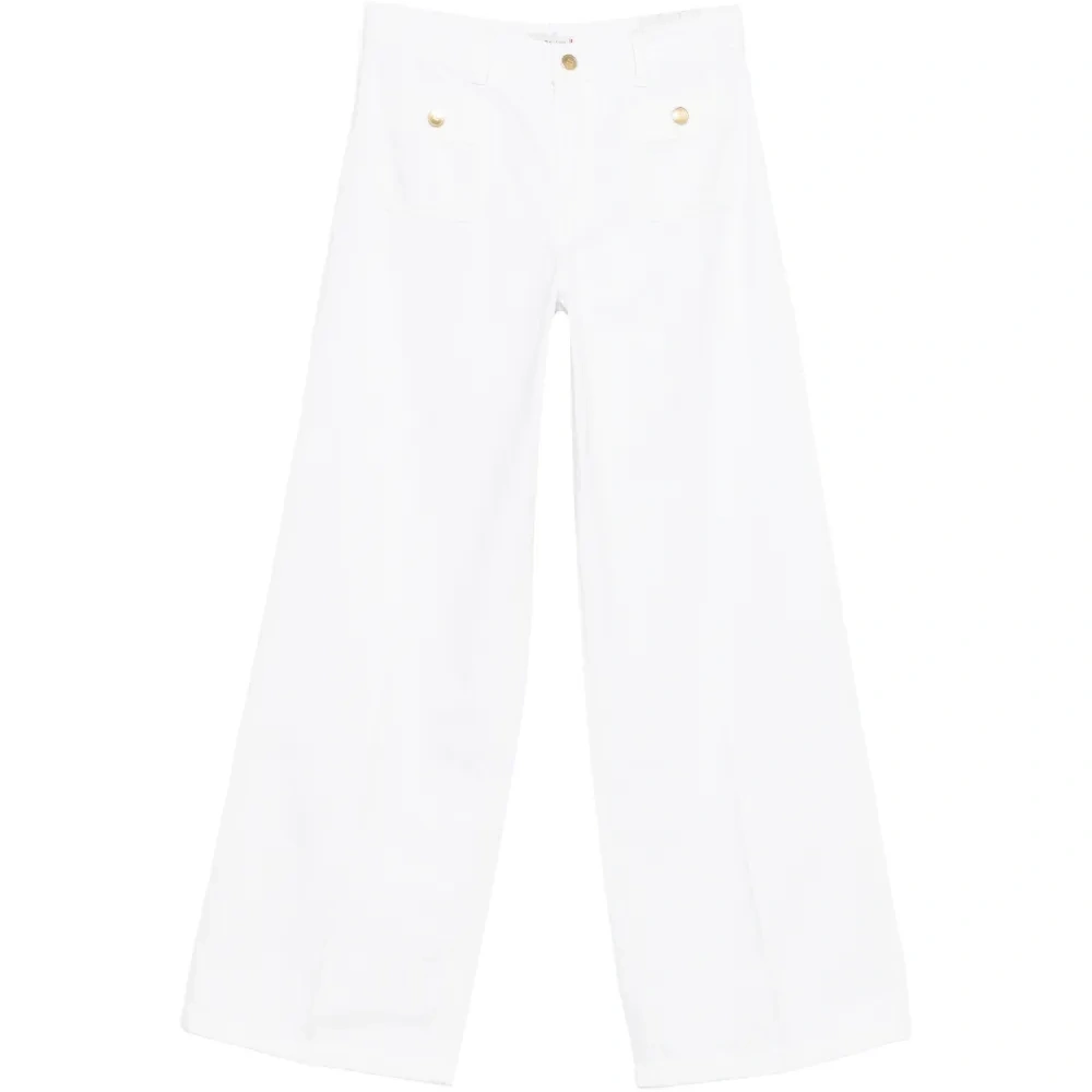 Джинсовые брюки с декоративными пуговицами