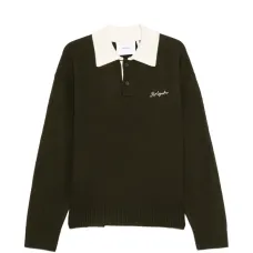 Пуловер-поло с длинными рукавами