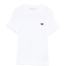 Футболка в рубчик с нашивкой в виде сердца Футболка в рубчик с нашивкой в виде сердца