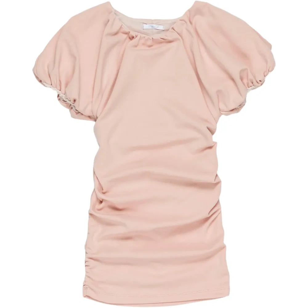 Платье с пышными рукавами и сборками